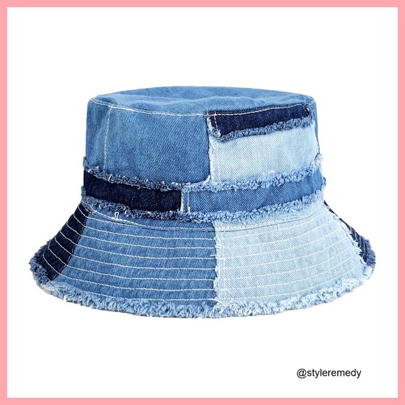 Denim Bucket Hat Packable Summer Beach Sun Hat Travel main image 6